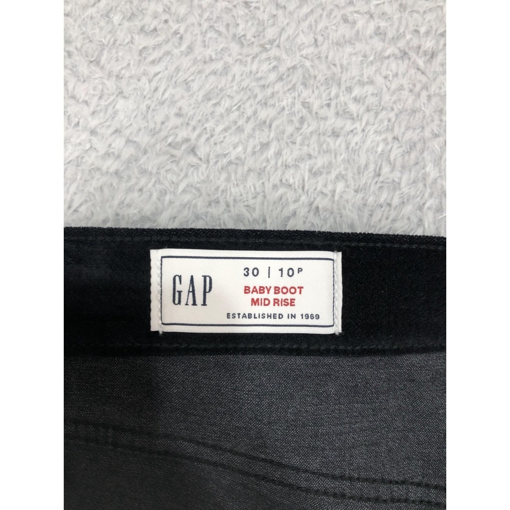 Gap Pants Womens 10P (32x28.5) Black Baby Boot Velvet Mid Rise - Picture 7 of 14